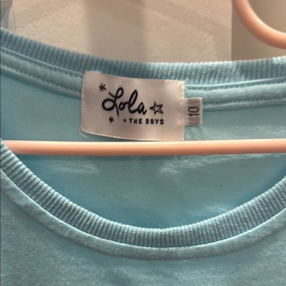 Lola and the boys Kids Light Blue UFO Graphic Tee size 10 - Picture 5 of 5